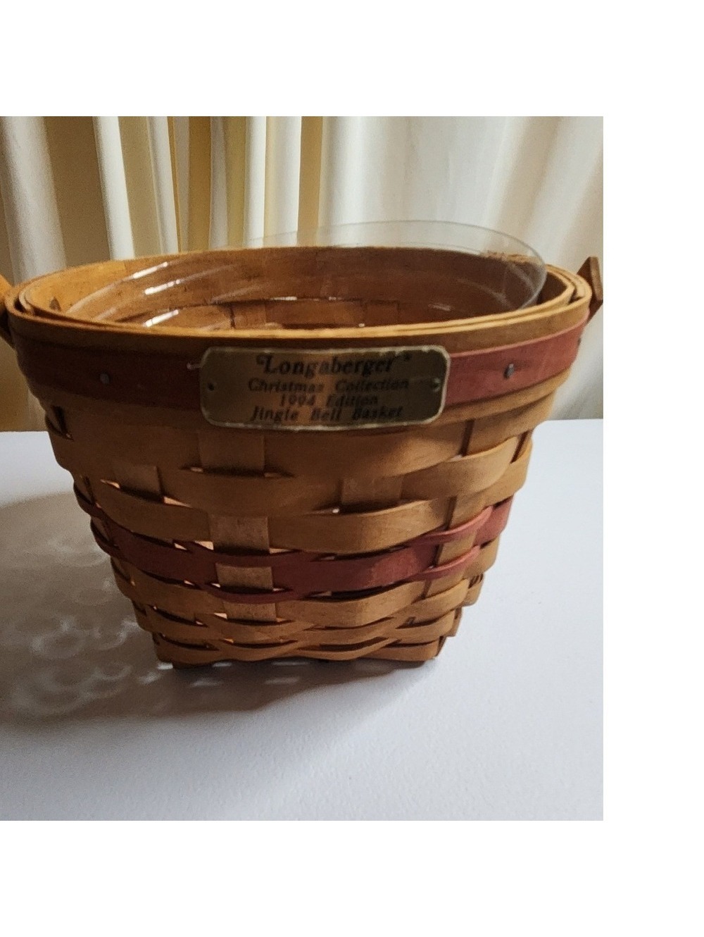 Longaberger Christmas Collection 1994 Jingle Bell Basket with Protector
